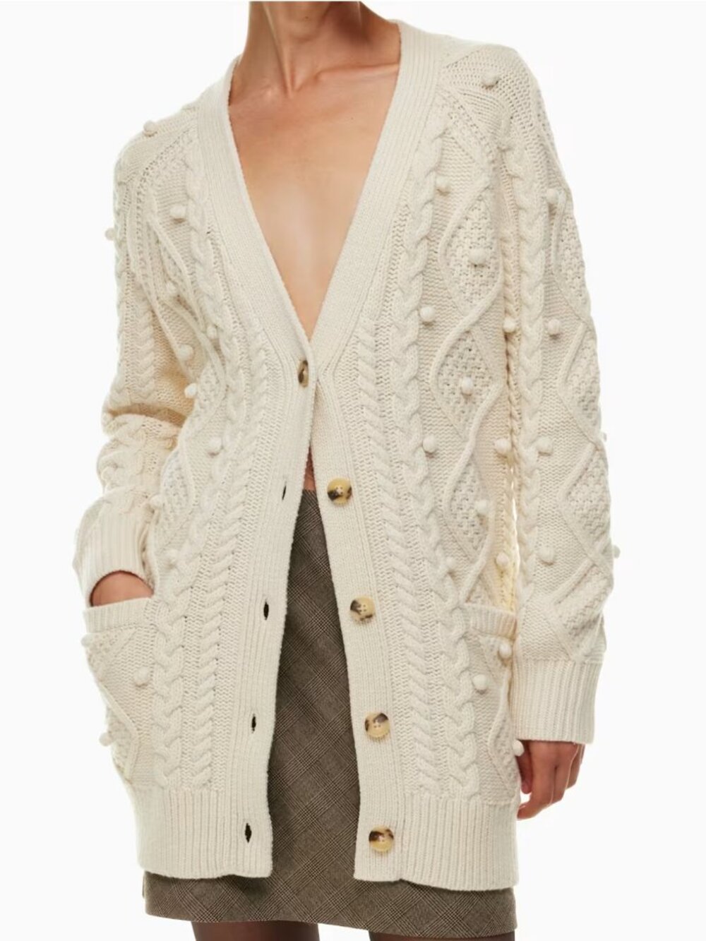 Aritzia Wilfred Alps Cardigan, Brown - Size XXS